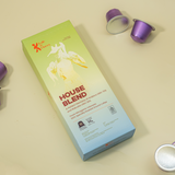 House Blend coffee capsule packaging side angle, Kafe de Flores Manggarai Flores Indonesia