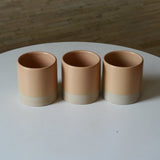Kaloka x Kafe de Flores 2 Tones Series B handmade ceramic cup in solid latte, artisanal stoneware Indonesia