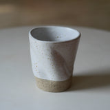 Kaloka x Kafe de Flores 2 Tones Series C handmade ceramic cup in white, artisanal stoneware Indonesia.