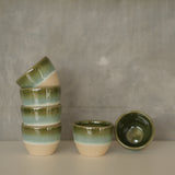 Kaloka x Kafe de Flores Melty Series handmade ceramic cup in jade, artisanal stoneware Indonesia