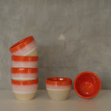 Kaloka x Kafe de Flores Melty Series handmade ceramic cup in orange, artisanal stoneware Indonesia