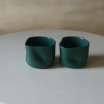 Kaloka x Kafe de Flores Solid Series handmade ceramic cup in solid green, 210ml stoneware Indonesia