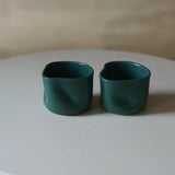 Kaloka x Kafe de Flores Solid Series handmade ceramic cup in solid green, 210ml stoneware Indonesia