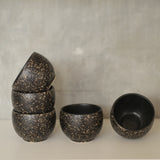 Kaloka x Kafe de Flores Texture Series handmade ceramic bowl in black, artisanal stoneware Indonesia