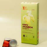 UWU Arabica coffee capsule packaging side angle, Kafe de Flores Manggarai Flores Indonesia