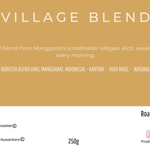Village Blend UWU specialty coffee product information card, Kafe de Flores Manggarai Flores Indonesia