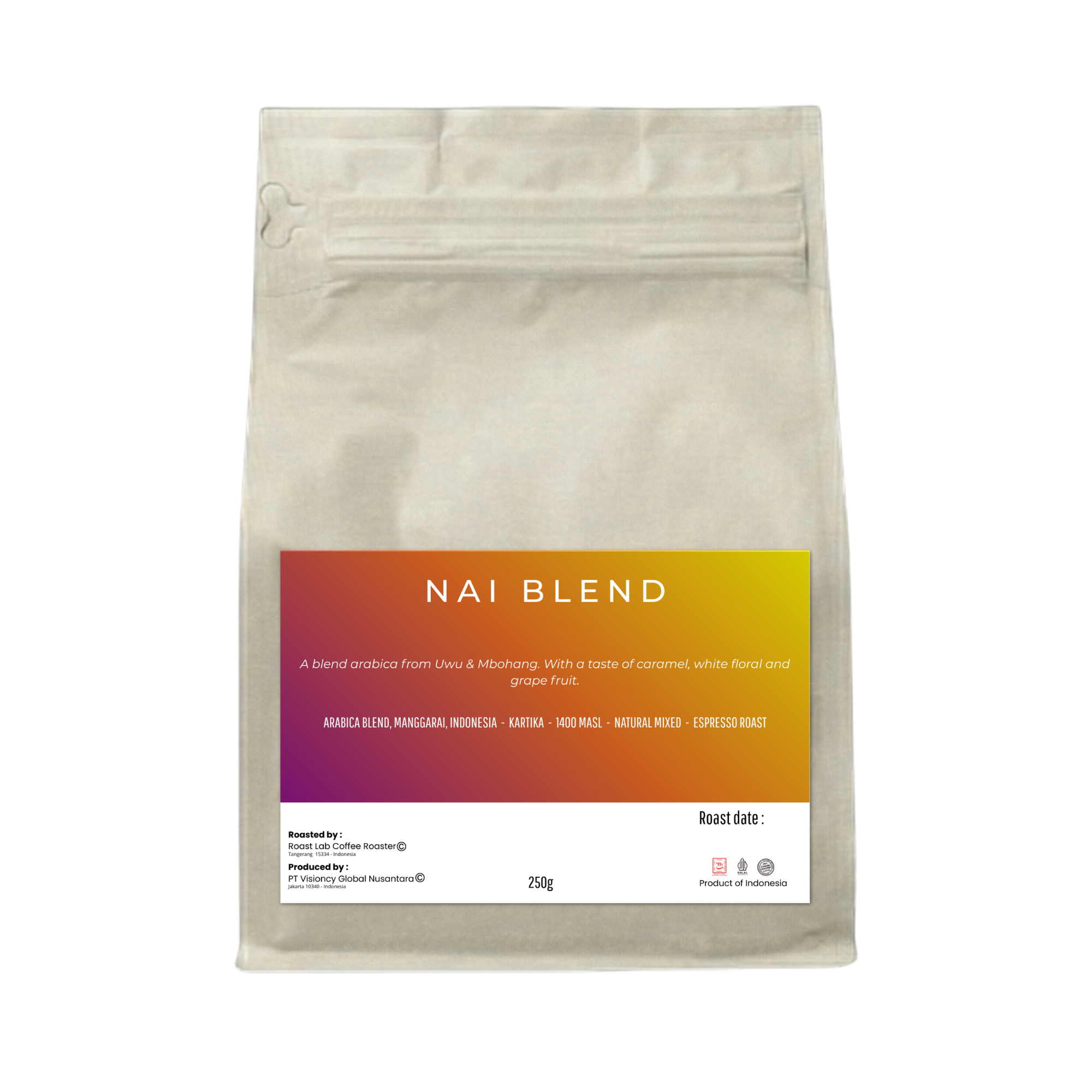 Nai Blend specialty coffee beans, Kafe de Flores Manggarai Flores Indonesia